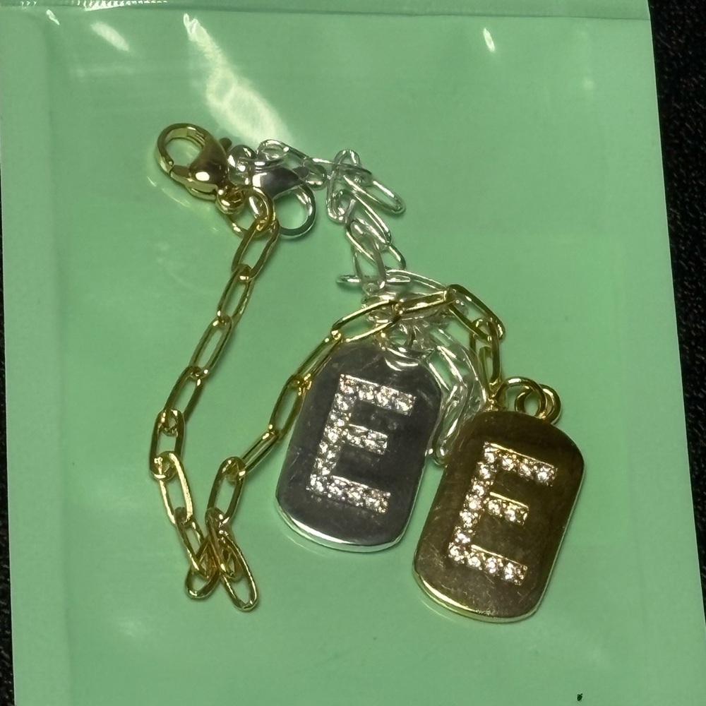 “E” Gold and Silver Charms
